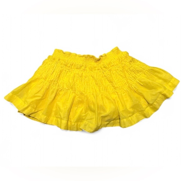 American Eagle Outfitters Y2K Yellow Smocked Ruffle Skirt Size M - Picture 3 of 3